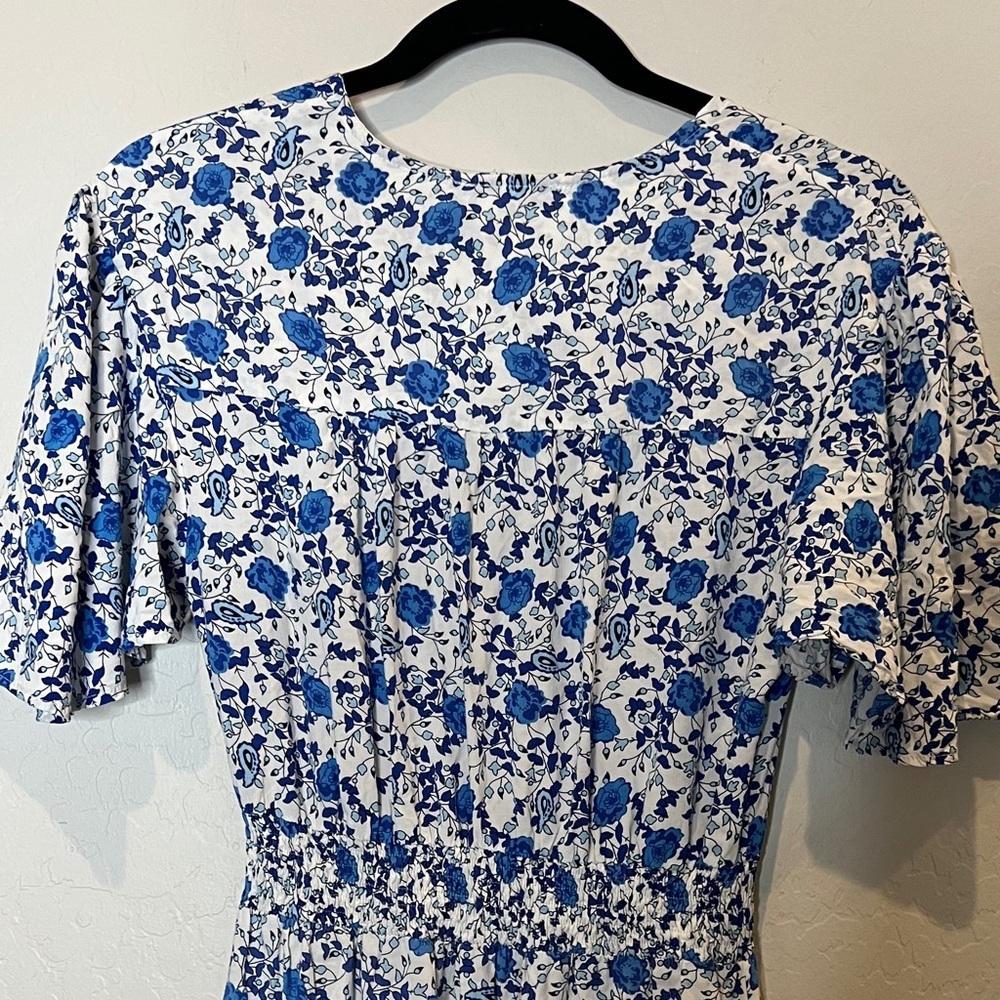 Abel the Label Blue and White Floral Midi high low Dress size Small - Picture 8 of 11